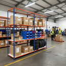 Heavy Duty Industrial Shelving - 2440mm High - 340kg Load Capacity - Melamine - Blue & Orange