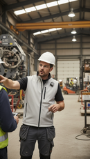 Premium Softshell Vest with Insulating Midlayer, YKK Zippers, and Adjustable Hem for Outdoor Work - Detail View