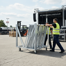 Professional Stage Pit Barrier Trolley for Straight 1M Elements - Lightweight Aluminum Construction for Efficient Event Lo...