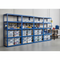 Premium 4x Shelving Units 1800mm High Blue with 48x 33.5L Storage Boxes UK