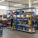 Heavy Duty Industrial Shelving 1830mm High - 200kg Capacity - Melamine - Blue - UK