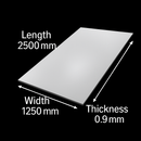 High-Quality 304 2B Stainless Steel Sheet – 2500mm x 1250mm x 0.9mm – Corrosion-Resistant