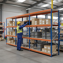 Premium Heavy Duty Industrial Shelving - 2200mm High - 500kg Capacity - Blue & Orange