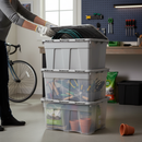 Set of 3 Premium 54L Upcycled Storage Boxes - Grey