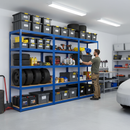 3x Premium Garage Shelving 2130mm | 280kg Per Shelf | ISO Certified Blue Steel Racking UK