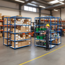 Heavy Duty Industrial Shelving 1830mm High - 200kg Capacity - Melamine - Blue - UK