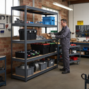 Premium Heavy Duty Industrial Shelving - 1770mm High - Up to 600kg - Grey