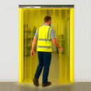 Premium Transparent Yellow PVC Strip Curtains – Hook-On Design for Exhibitions & Events, UV-Stable, Easy Install, Durable Protection