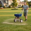 Premium Rotary Seed and Fertiliser Spreader with 25kg Hopper Capacity and Adjustable Side-Deflector for Precise Applicatio...