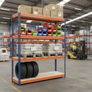 Heavy Duty Industrial Shelving 2200mm High | 500kg Per Shelf | Boltless Assembly | Blue & Orange | UK Warehouse Storage