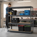 Premium Heavy-Duty Garage Shelving | 1770mm High | 600kg Per Shelf | Boltless MDF | Grey Steel