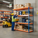 Heavy Duty Melamine Shelving 1677mm High 400kg Capacity - Blue & Orange Industrial Racking