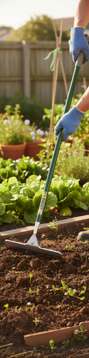 Premium Dutch Hoe with PVC Coated Aluminium Shaft and Carbon Steel Blade for Garden Cultivation - Main Product Image