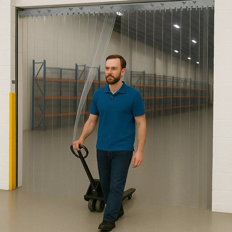 Standard Clear PVC Strip Curtains – QuickMount System, Durable, Transparent, Easy-Fit for Doors & Workspaces
