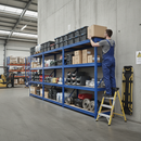 Premium Heavy Duty Garage Shelving - 1770mm High - 600kg Capacity - Blue