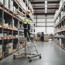 Premium Mobile Steps with Safety Gate for Secure Access