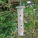 Premium Stainless Steel Large Bird Feeder with Four Feeding Stations, Weather-Resistant Roof, and Easy-Clean Design for Ou...