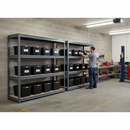 2x Heavy Duty Shelving - 1770mm High - Grey with 12x 37L Plastic Storage Boxes