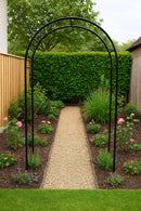 4-Way Path Pergola – Gloss Black Steel Garden Walkway Arch 2