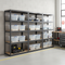 3x Heavy Duty Shelving Units - 2130mm High - Grey with 12x 33.5L Storage Boxes