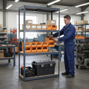 Heavy Duty Shelving 1600mm High 200kg Capacity - Grey Industrial Storage Unit