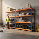 4x Premium Heavy Duty Shelving - 1800mm High with 8x 37L Storage Boxes