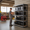 Premium Heavy Duty Shelving with 12x 37L Plastic Storage Boxes - 1770mm High - Grey