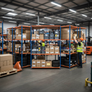 5x Heavy Duty Industrial Shelving - 3050mm High - 340kg Capacity - Chipboard - Blue & Orange