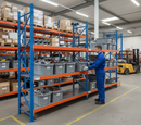 Additional Heavy Duty Steel Shelf | 0.8mm Thick | Blue & Orange | Replacement Shelving Level | UK Industrial Storage