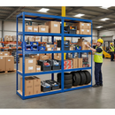 Premium Heavy Duty Shelving - 1800mm High - 200/280kg Capacity - Blue