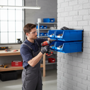 Premium Louvre Panel Kit with 4 Blue Parts Bins for Organization