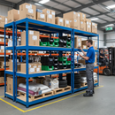 Heavy Duty Industrial Shelving - 1980mm High - 400kg Capacity - Chipboard - Blue