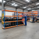 Premium Heavy Duty Shelving - 2000mm High - Blue & Orange with 12x 37L Storage Boxes