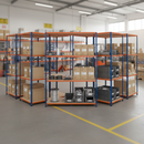 5x Heavy Duty Industrial Shelving - 1830mm High - 200kg Capacity - Chipboard