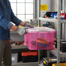 35L Premium Stackable Storage Box - Transparent Pink