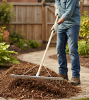 Heavy Duty Aluminum Crown Landscaping Rake - 66cm Wide with 18 Teeth for Efficient Flower Bed Preparation and Gravel Level...