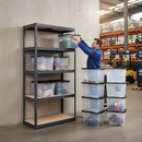 Heavy Duty Shelving Unit - 1800mm High with 8x 24L Plastic Storage Boxes