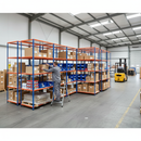 5x Heavy Duty Industrial Shelving - 2440mm High - 200kg Capacity - Melamine - Blue & Orange