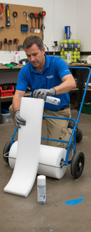 Premium Spare Foam & Adhesive Replacement for Water Removal Machines - Blue Color for Optimal Performance - Detail View