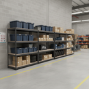 4x Heavy Duty Industrial Shelving - 2000mm High - 500kg Capacity - Grey