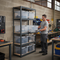 Premium Shelving Unit - 2130mm High - Grey with 8x 60L Plastic Storage Boxes