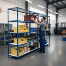 Premium Industrial Shelving 2440mm High - 200kg Capacity - Melamine - Blue - UK