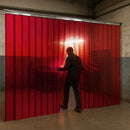 Certified Welding Grade Red PVC Strip Curtains – Hook-On Mounting, UV-Resistant & Flame-Retardant