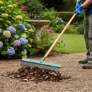 Premium Rubber Rake with Wide Head and Soft Tines for Delicate Surfaces - 54" Ash Shaft - Detail View