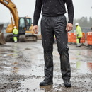Professional Waterproof Rain Trousers with Adjustable Waist and Velcro Hem Fastening for Outdoor Activities - Detail View