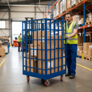 Premium Three Sided Transport Parcel Cage with Metal Base and Large Handles for Easy Maneuverability