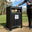 Premium Square Litter Bin Made from Recycled Plastic - Durable, Weatherproof, Maintenance-Free Design with 10+ Years Lifes...