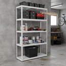Heavy Duty Metal Garage Shelving - 1800mm High - 90/130kg Capacity - White