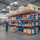 Heavy Duty Industrial Shelving - 2440mm High - 400kg Capacity - Melamine - Blue & Orange