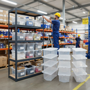 Premium Shelving Unit with 12 Heavy Duty Plastic Storage Boxes - 2130mm High